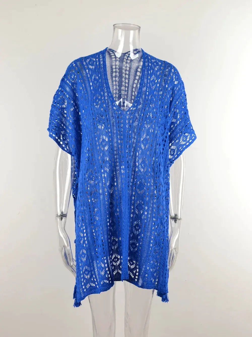 Angel Wings Cutout V-Neck Cover-Up with Tassel by Partner Labels