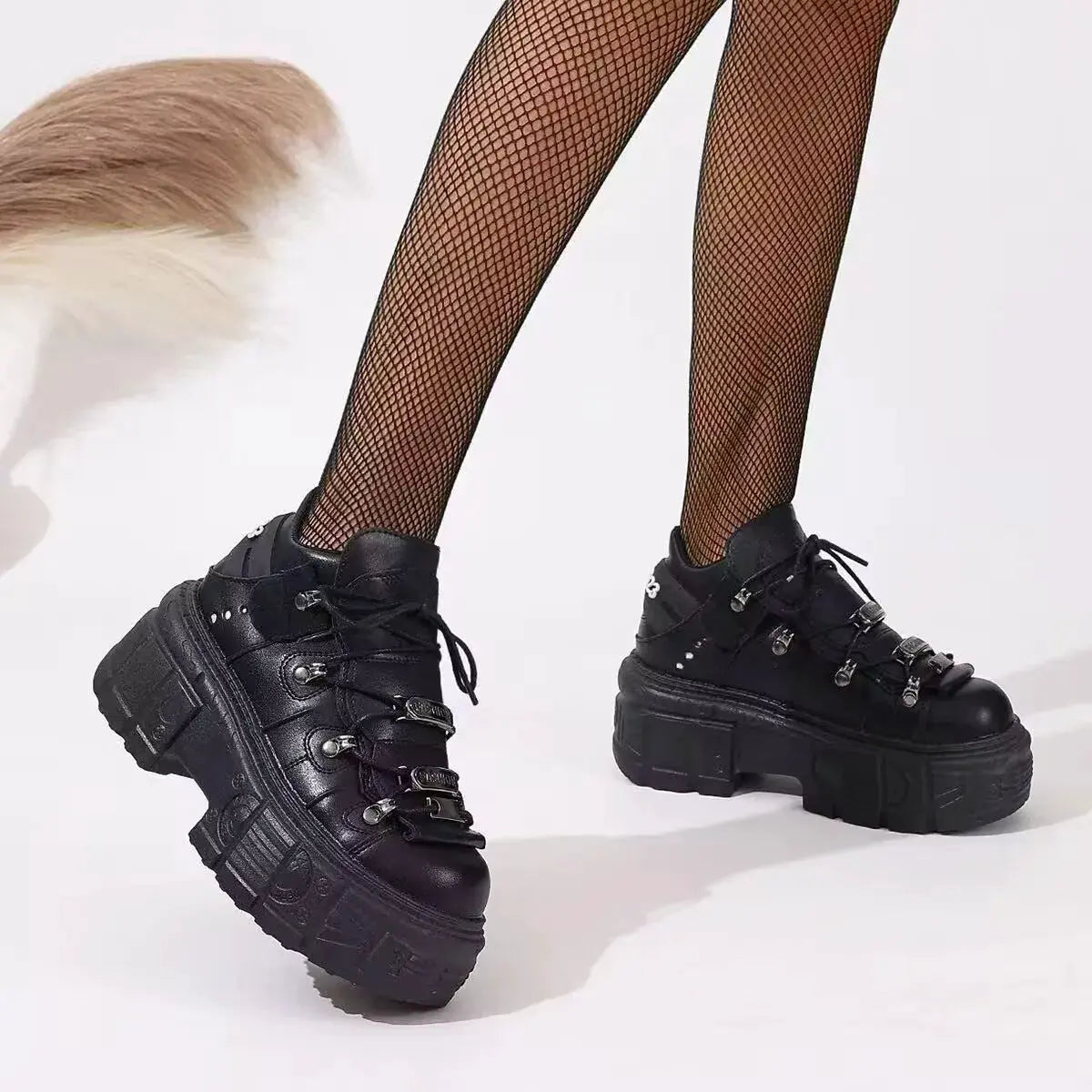 Lace Up Platform Sneakers by Partner Label