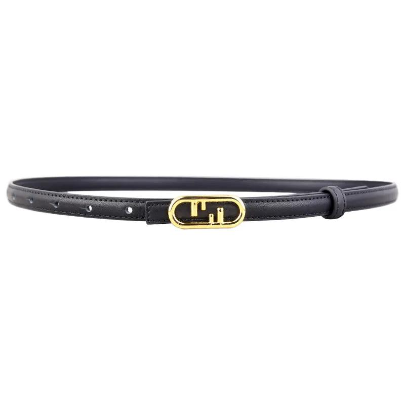 Buckle Leather Skinny Belt by Trendsi