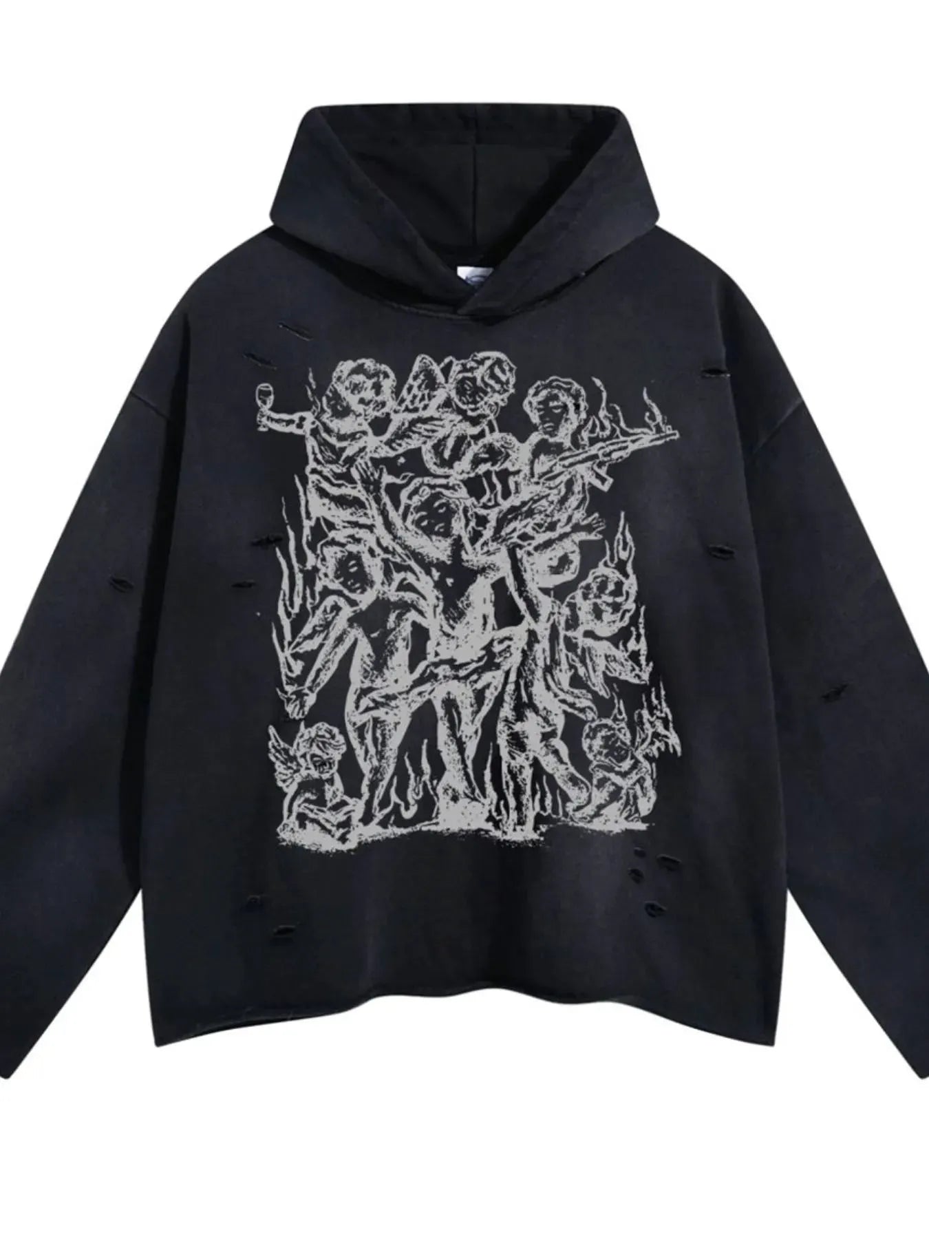 Men's Graphic Long Sleeve Hoodie by Trendsi