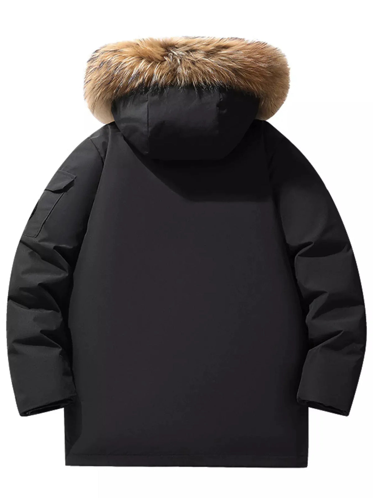 Men's Full Size Fur Hooded Zip Up Parka Coat Plus Size by Partner Label