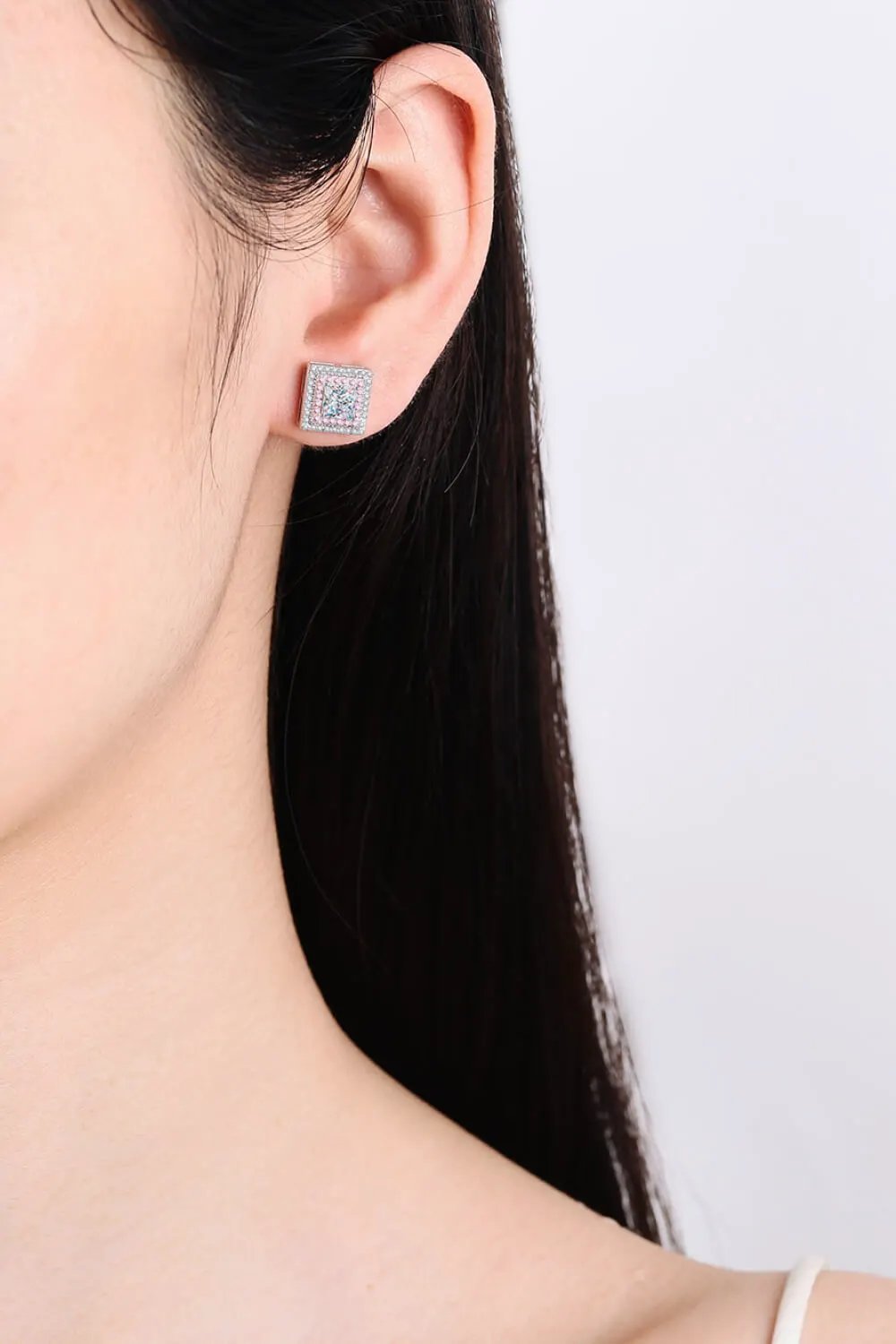 Moissanite Square Stud Earrings by Partner Label