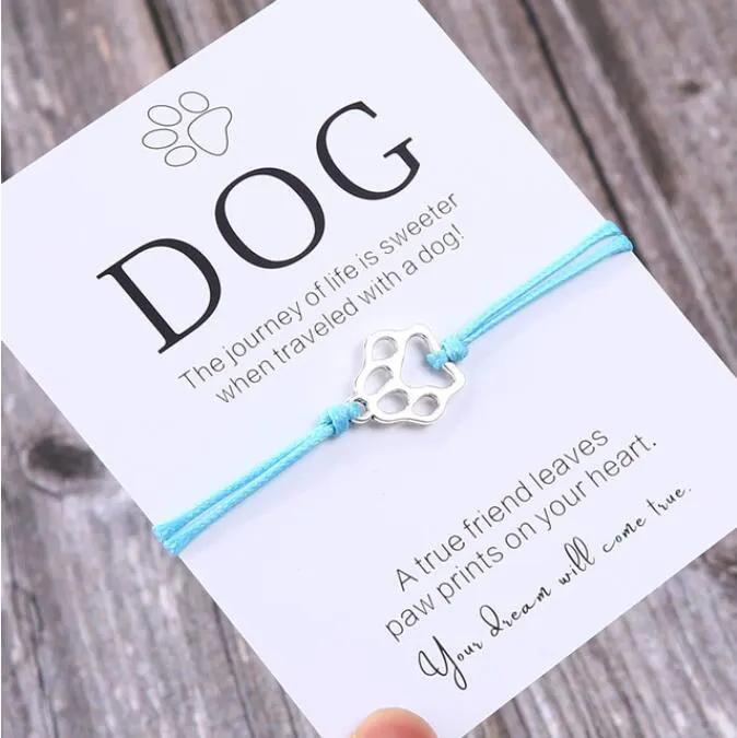 Friendship Bracelet Gift for Him Paw Print Bracelet Dog Lover Gift Dog Lover Jewelry Wish Bracelet Gift for Pet Dog Parents by Maiden-Art