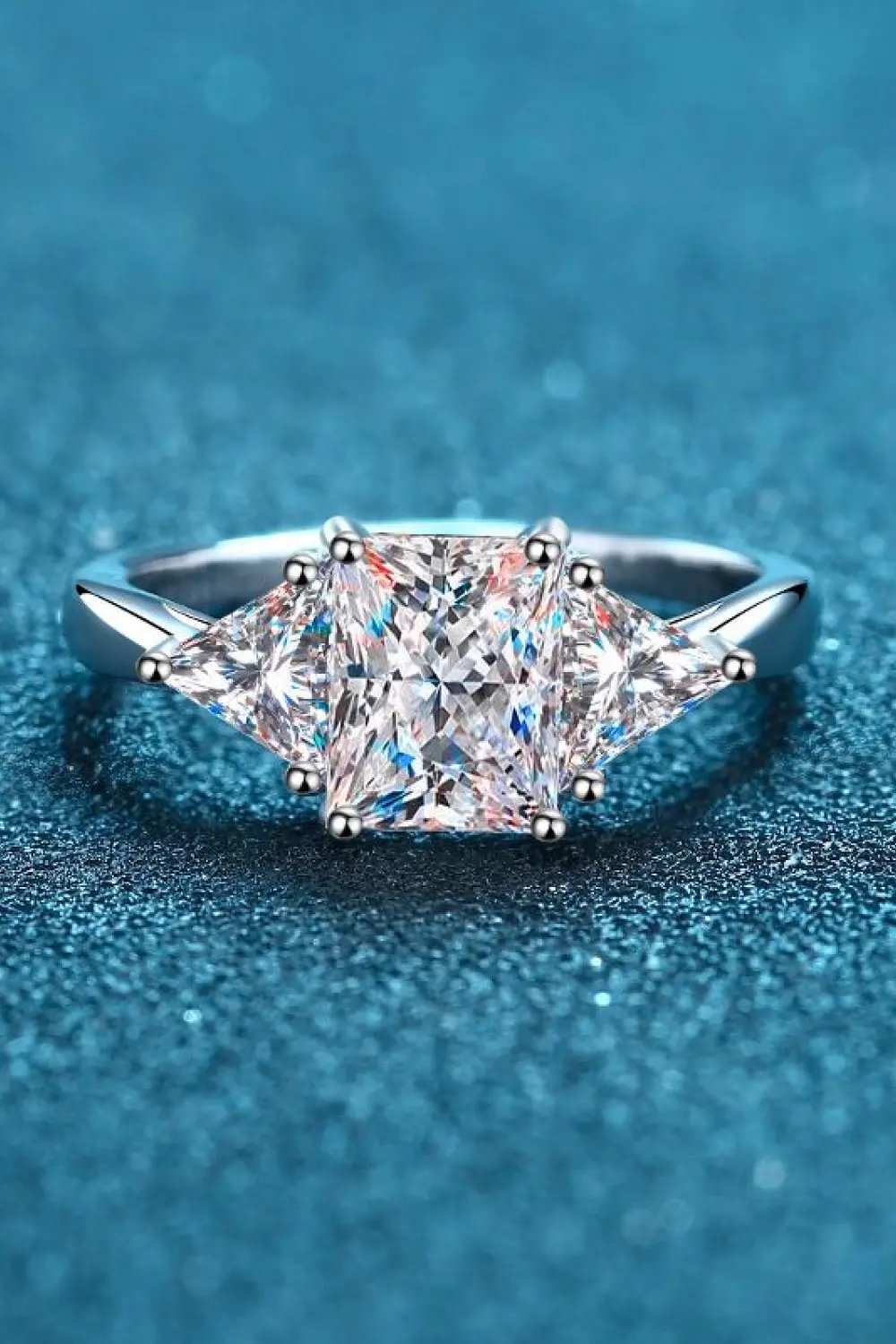 3 Carat Moissanite 925 Sterling Silver Rhodium-Plated Ring by Partner Label