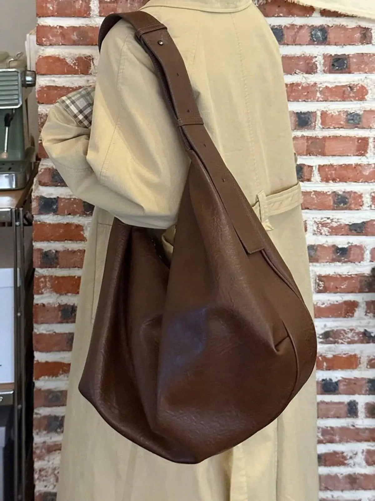 Large Capacity Faux Leather Tote Bag by Partner Label