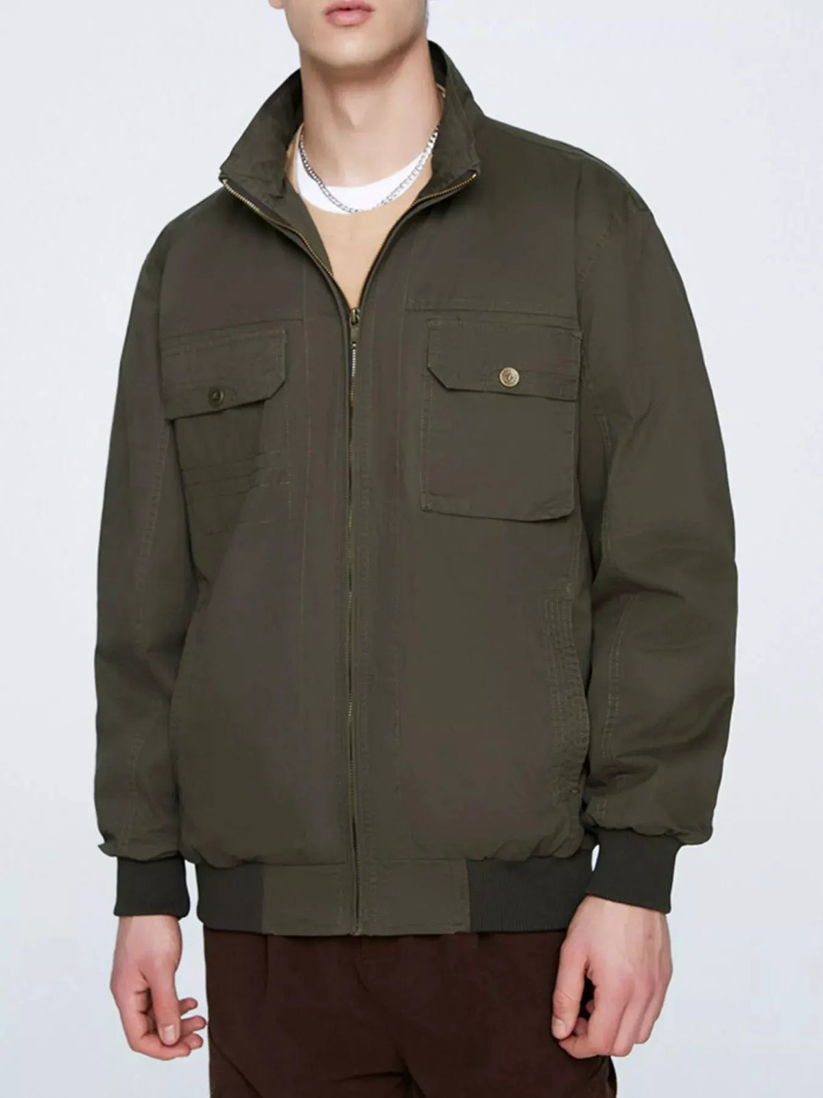 Men's Plus Size Casual Lightweight Zip-Up Jacket by Partner Label