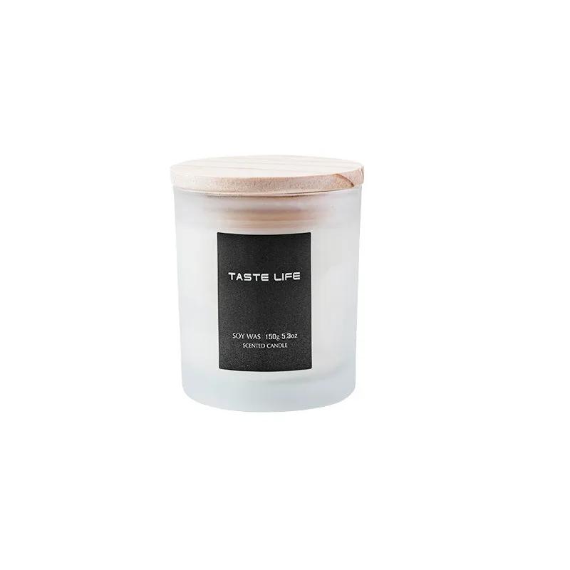 Smokeless Handmade Soy Wax Scented Candle With Clear Wooden Cover by Maiden-Art