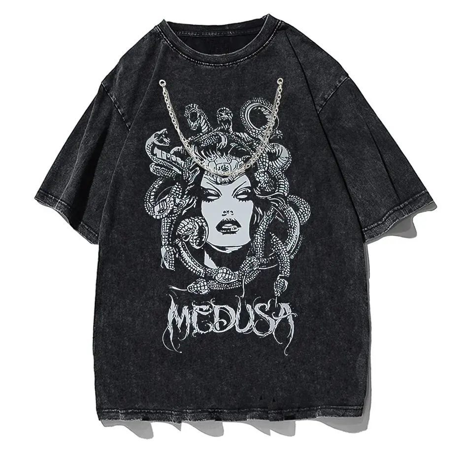 Gothic Dark Graphic T-Shirt Women Oversized Harajuku Punk Streetwear Tee by Vimost Shop