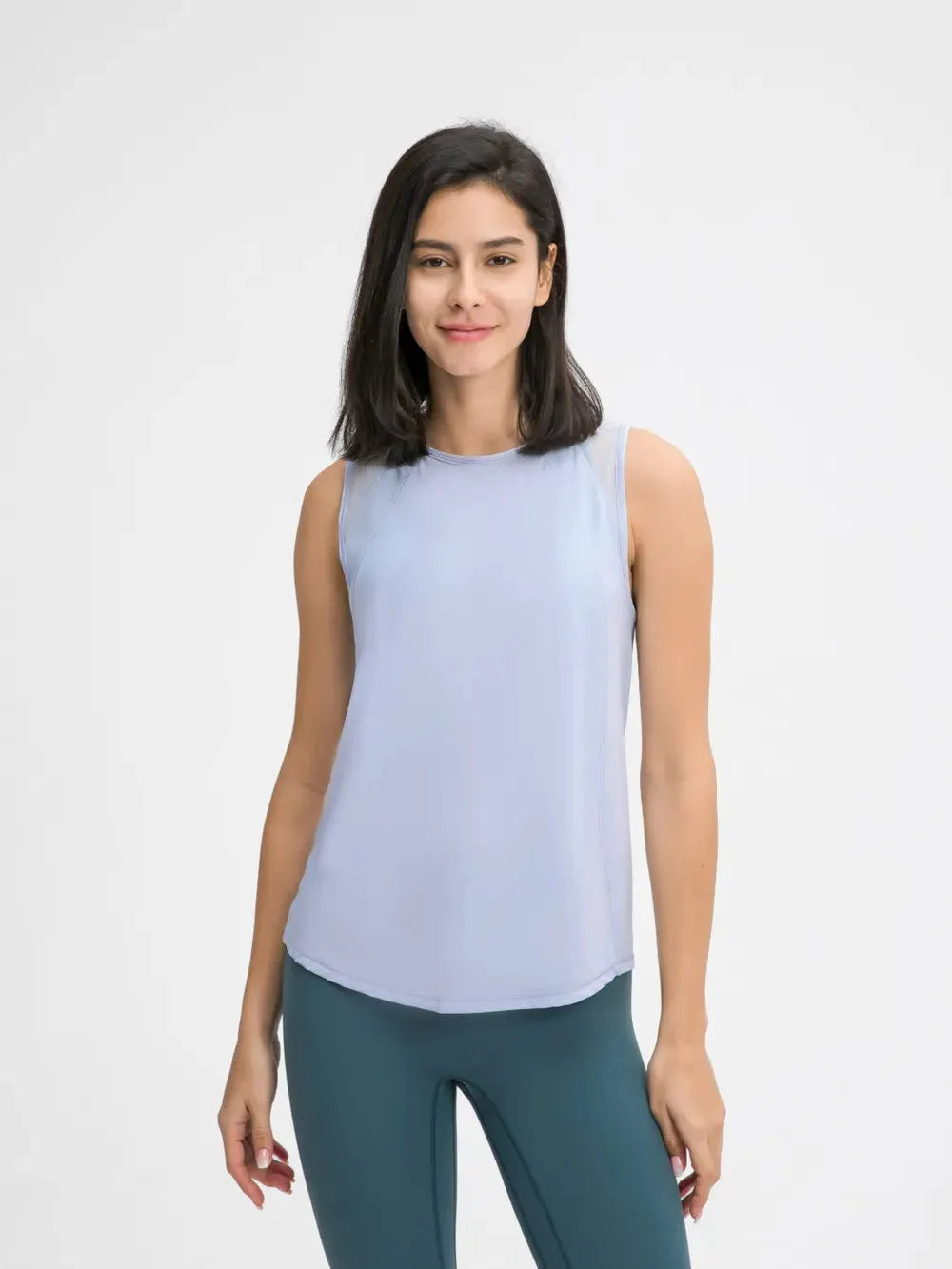 Millennia Cutout Back Round Neck Active Tank by Millennia