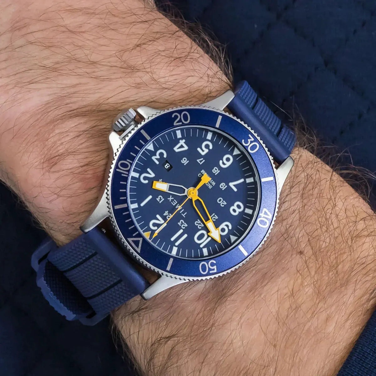 Timex Men's Blue Silicone Watch, Brass Case | Tw2r60700 by TIMEX