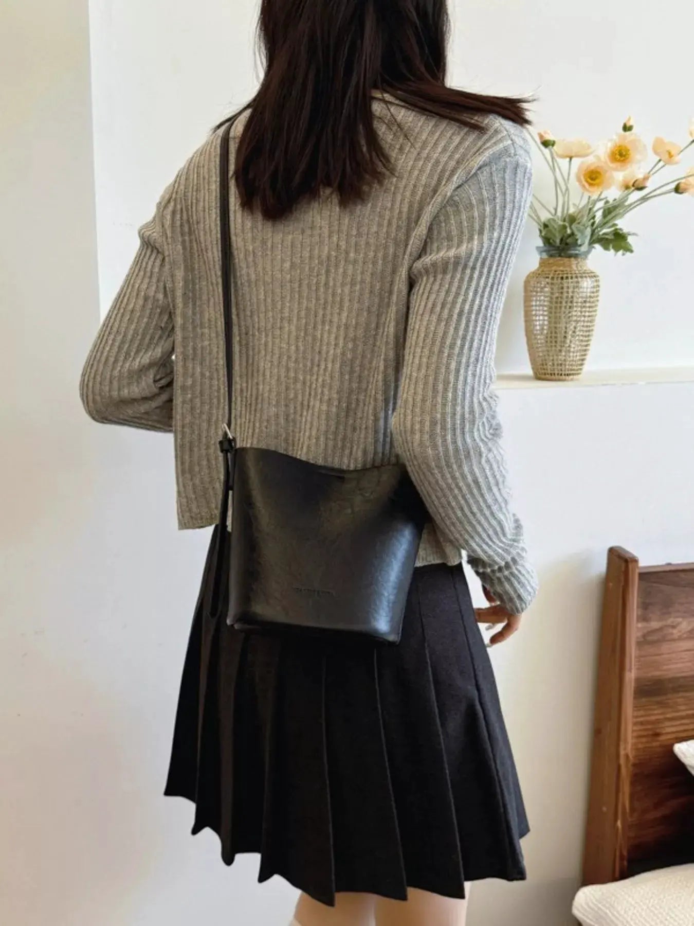 Leather Bucket Crossbody Bag by Partner Label