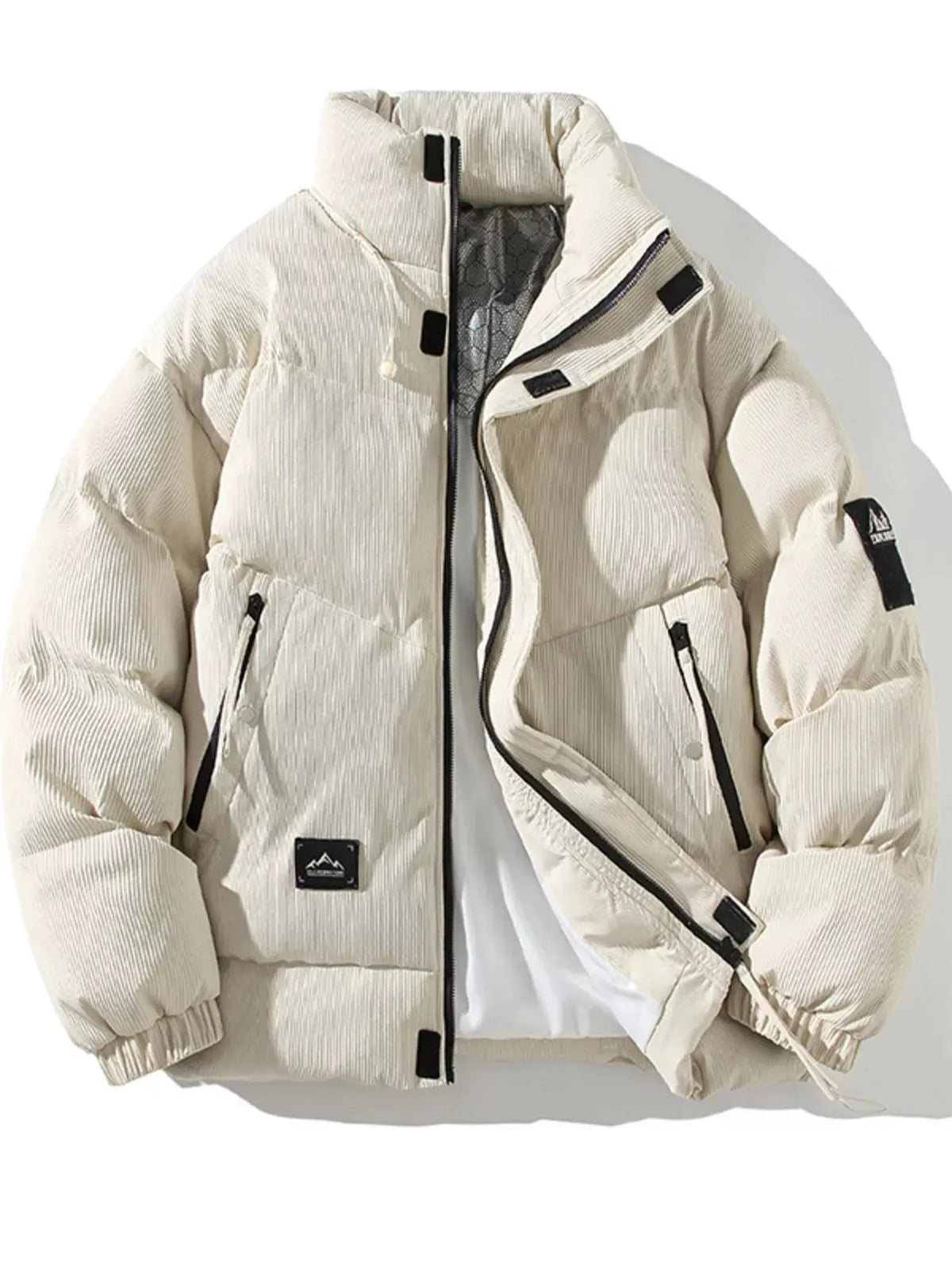 Men's Plus Size Zip Up Long Sleeve Puffer Jacket by Partner Label