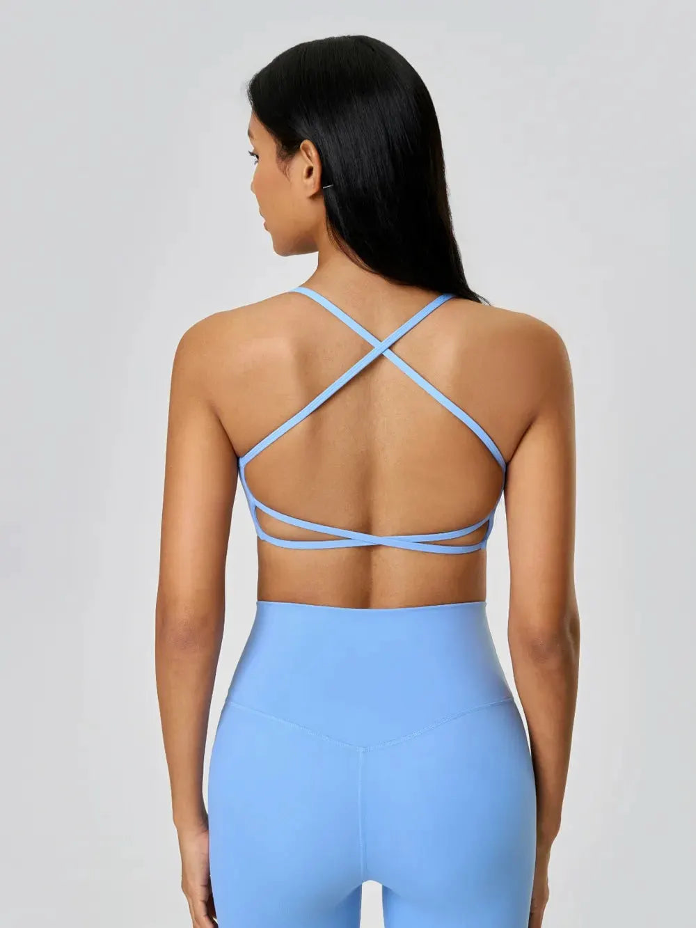 Millennia Crisscross Back Scoop Neck Active Cami with Detachable Chest Pads by Millennia