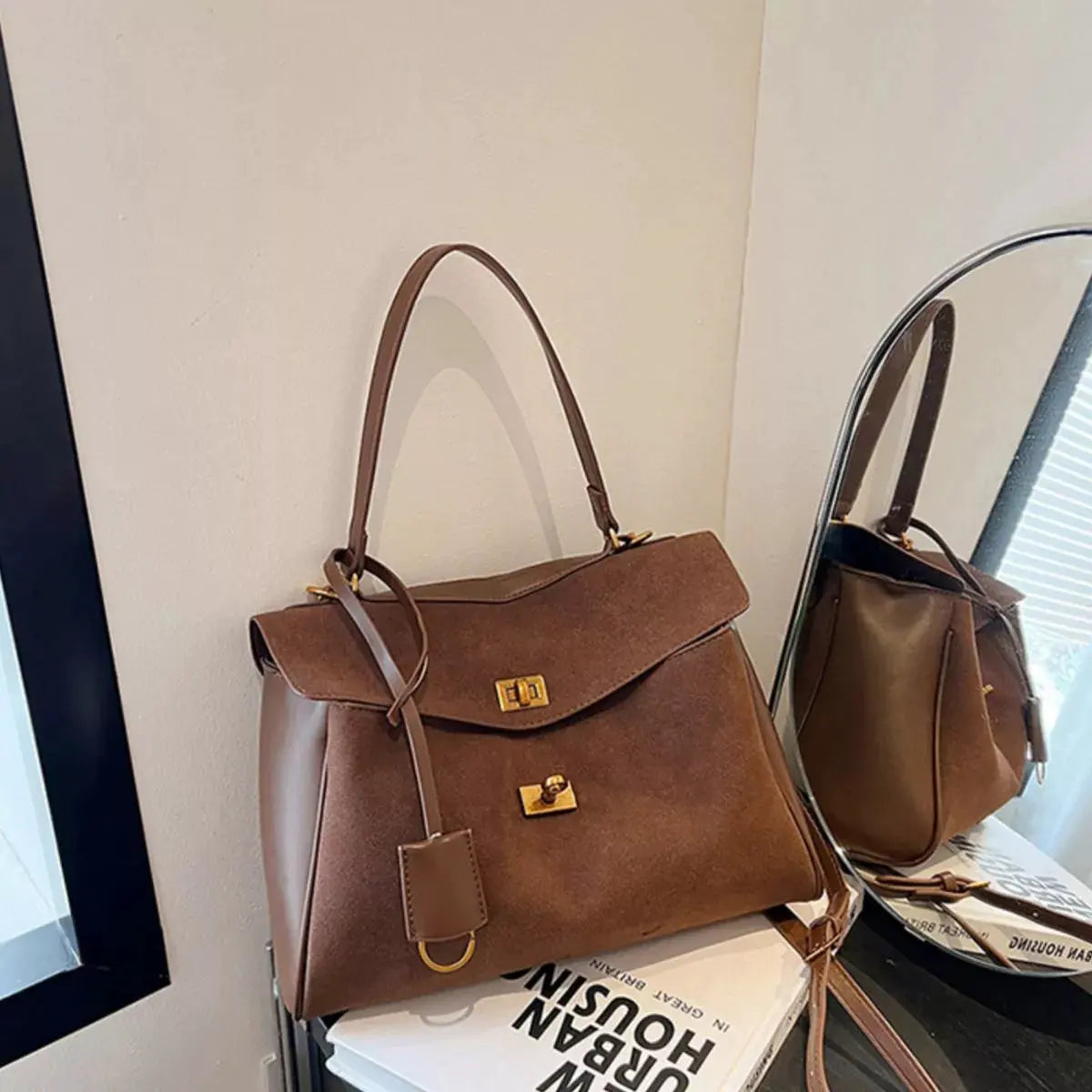 Solid Color Flap Crossbody Bag by Partner Label