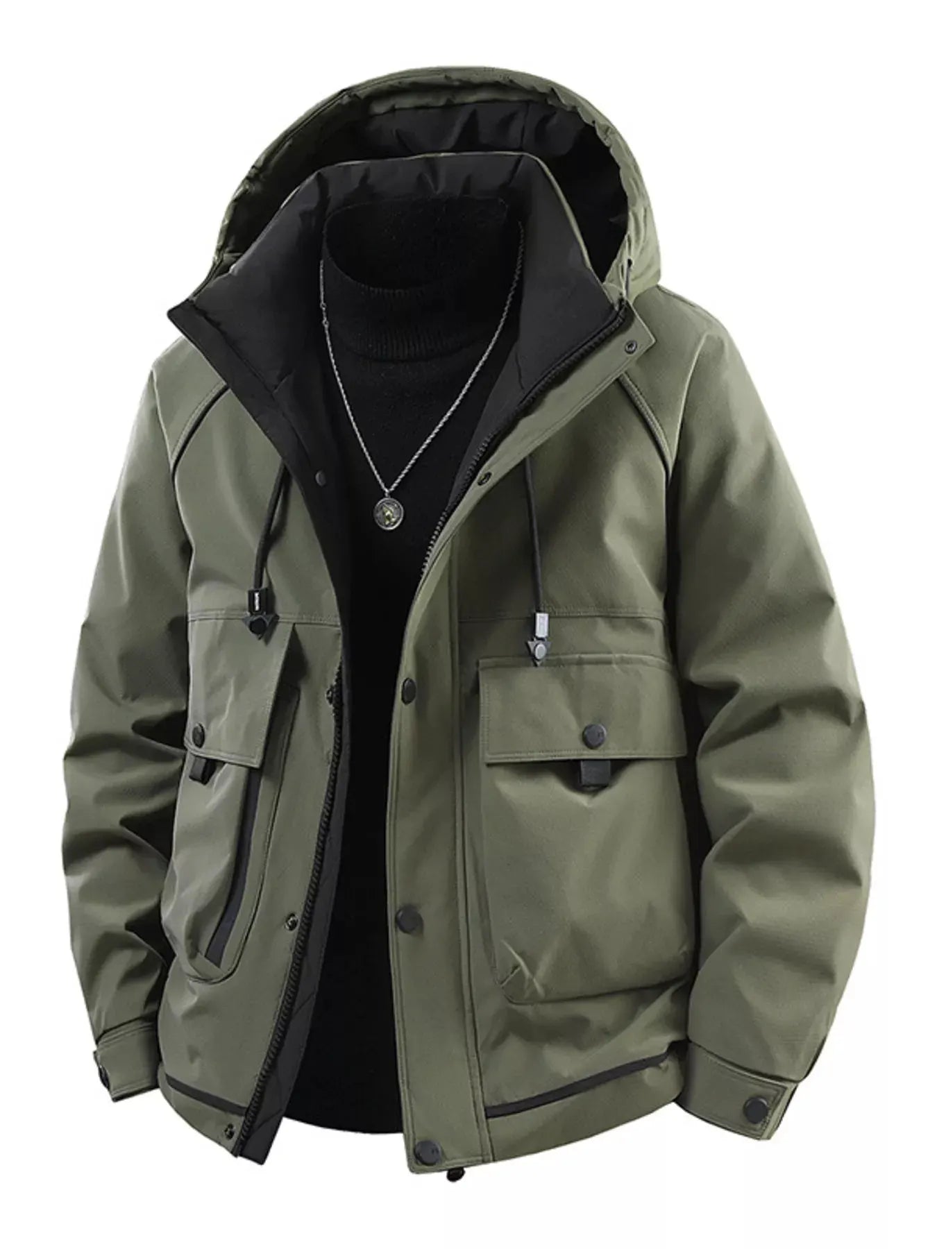Men's Plus Size Hooded Padded Winter Jacket by Partner Label