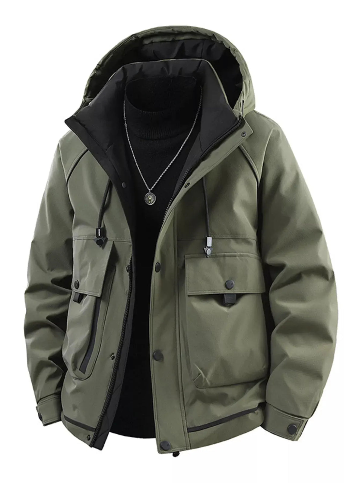 Men's Plus Size Hooded Padded Winter Jacket by Partner Label