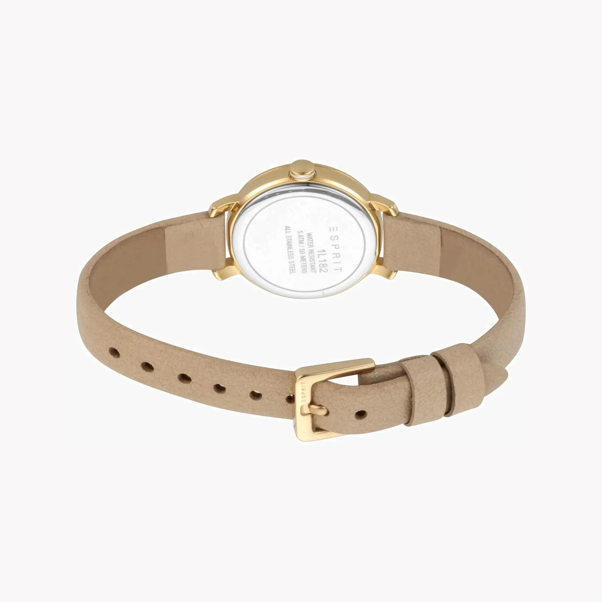 Esprit Women's Beige Leather Watch, White Mother Of Pearls | Es1l123m0016 by ESPRIT
