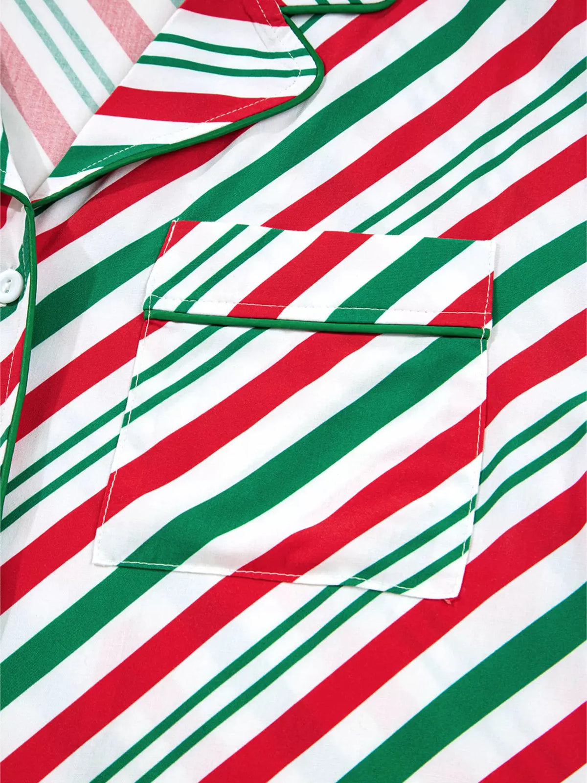 Stripe Contrast Velvet Ribbon Knot Christmas 2pcs Pajama Set by Partner Label