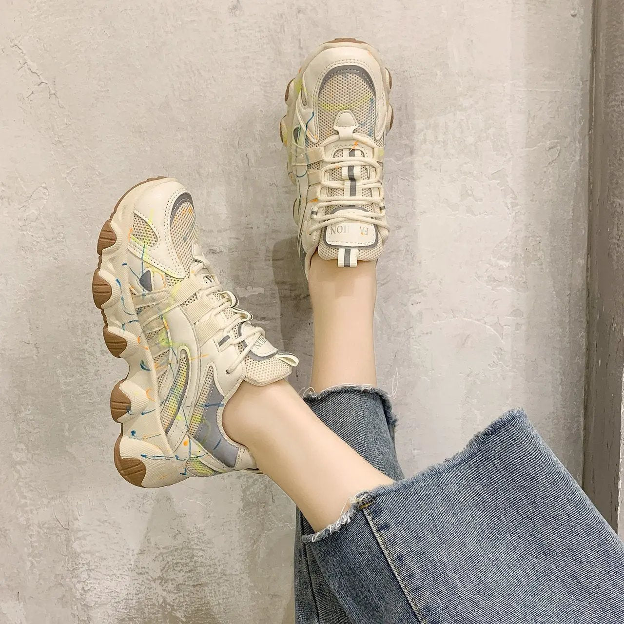 Luminous super fire daddy shoes women trend sneakers by Maiden-Art