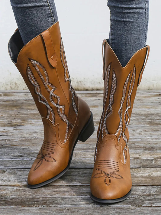 Western Embroidered Cowgirl Boots by Partner Label