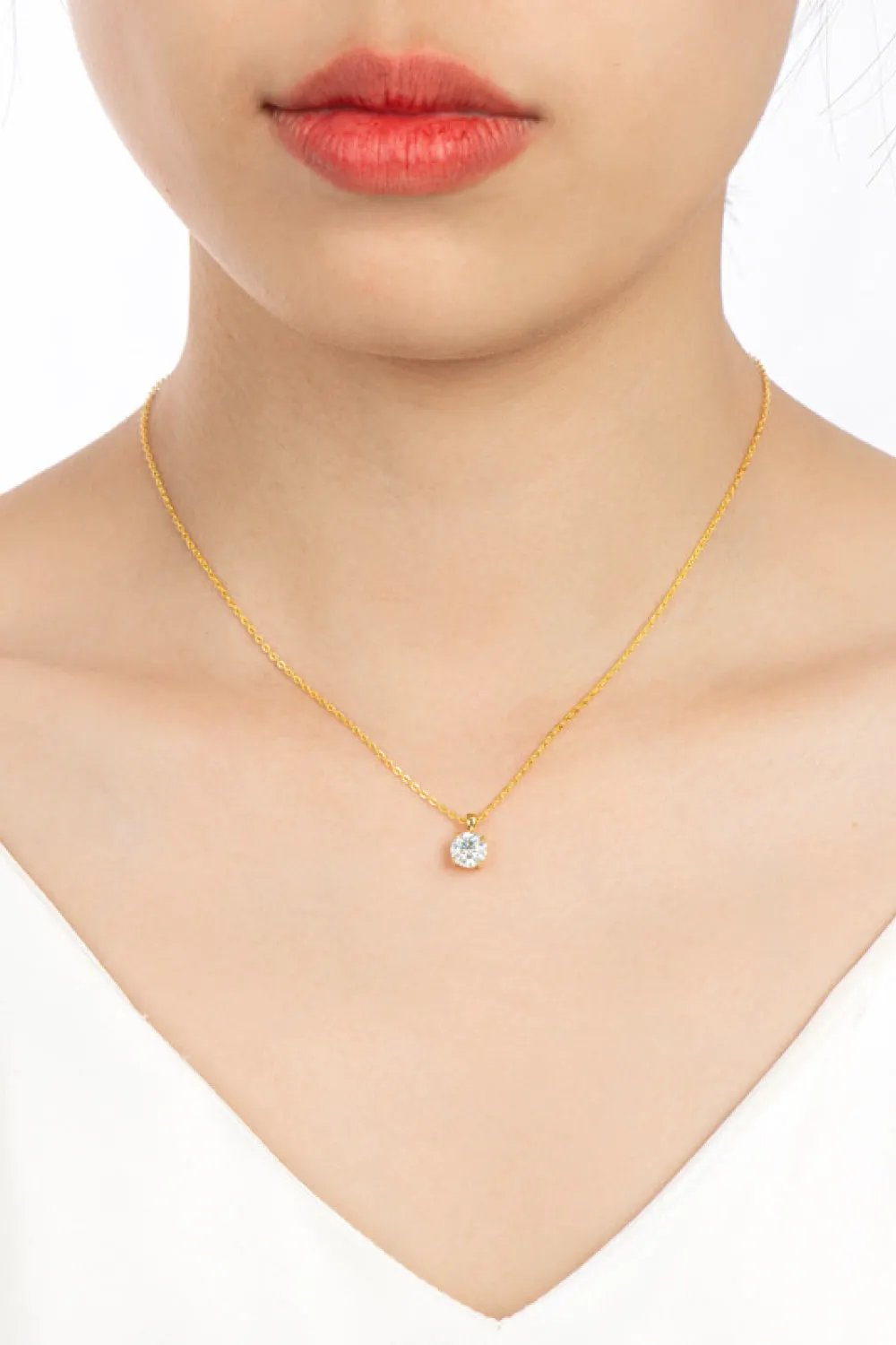 925 Sterling Silver 1 Carat Moissanite Chain-Link Necklace by Partner Label