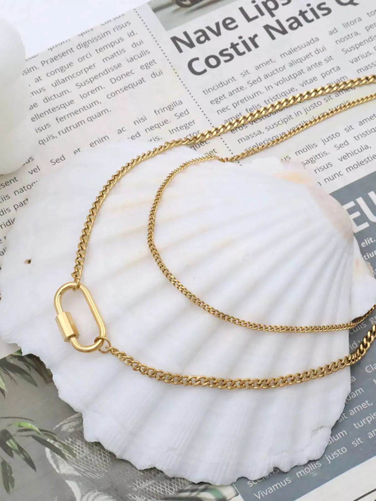 18K Gold-Plated Double Layered Necklace by Partner Label