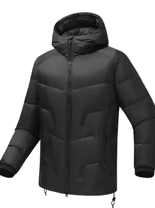 Men's Plus Size Hooded Padded Winter Puffer Jacket by Partner Label