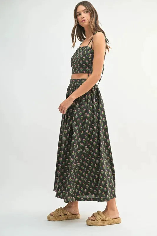 MABLE Floral Crop Top and Skirt Set by MABLE