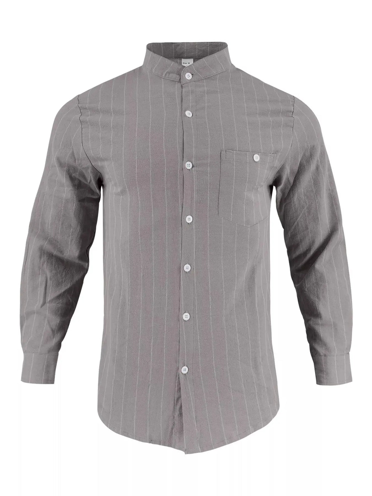 Men's Full Size Striped Button Up Shirt Plus Size by Trendsi