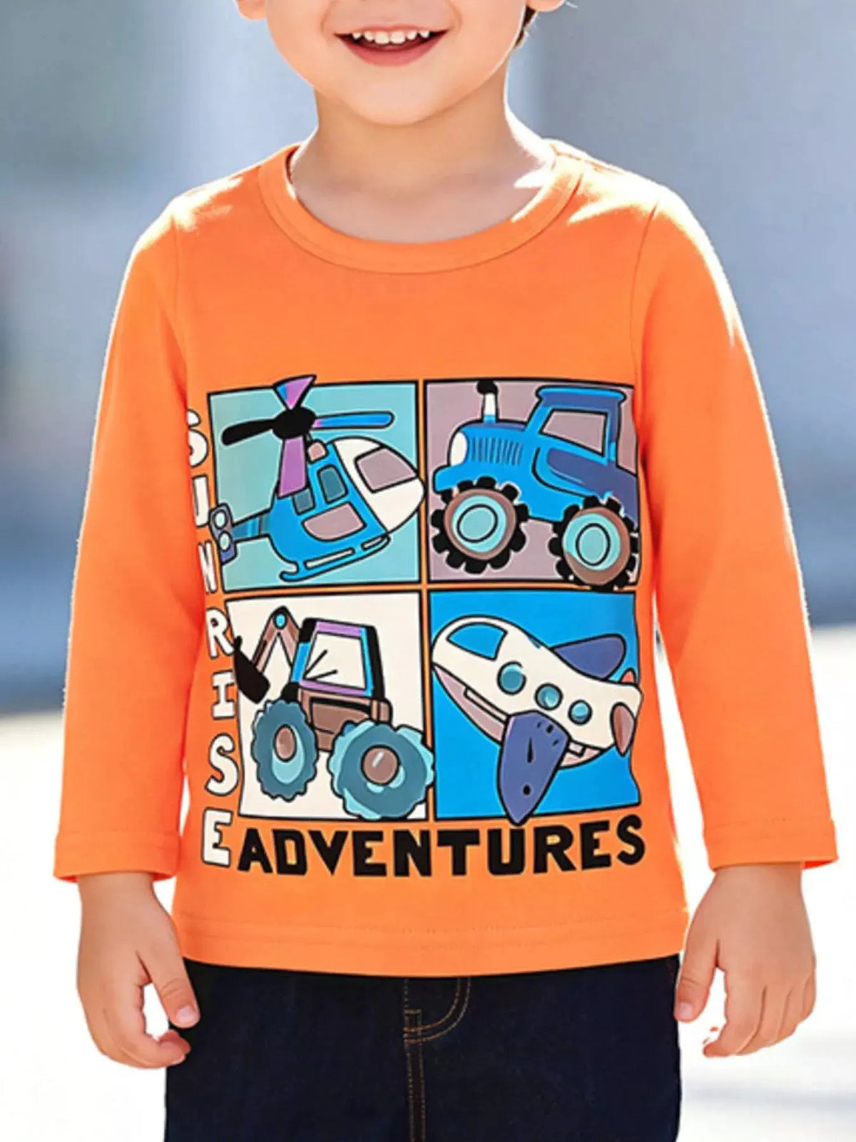 Children's Vehicle Graphic Long-Sleeve T-Shirt by Trendsi
