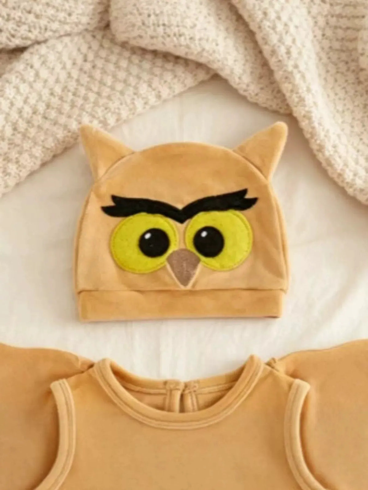 Children's Owl Wings Top and Bottom Set with Hat by Trendsi