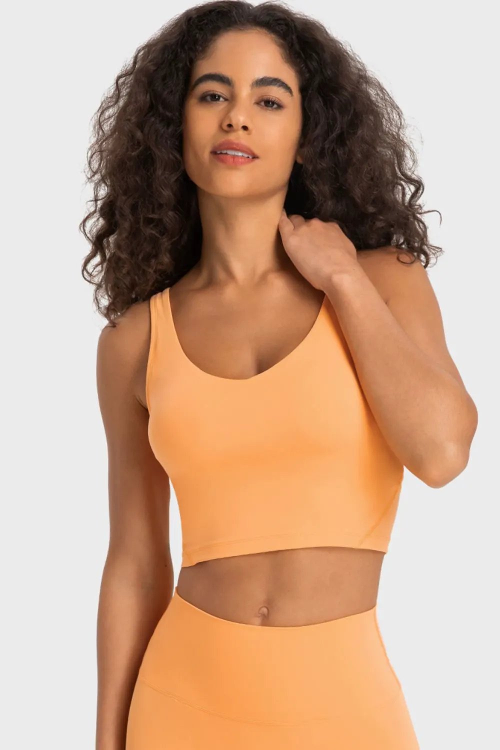 Millennia Deep V-Neck Crop Sports Bra by Millennia