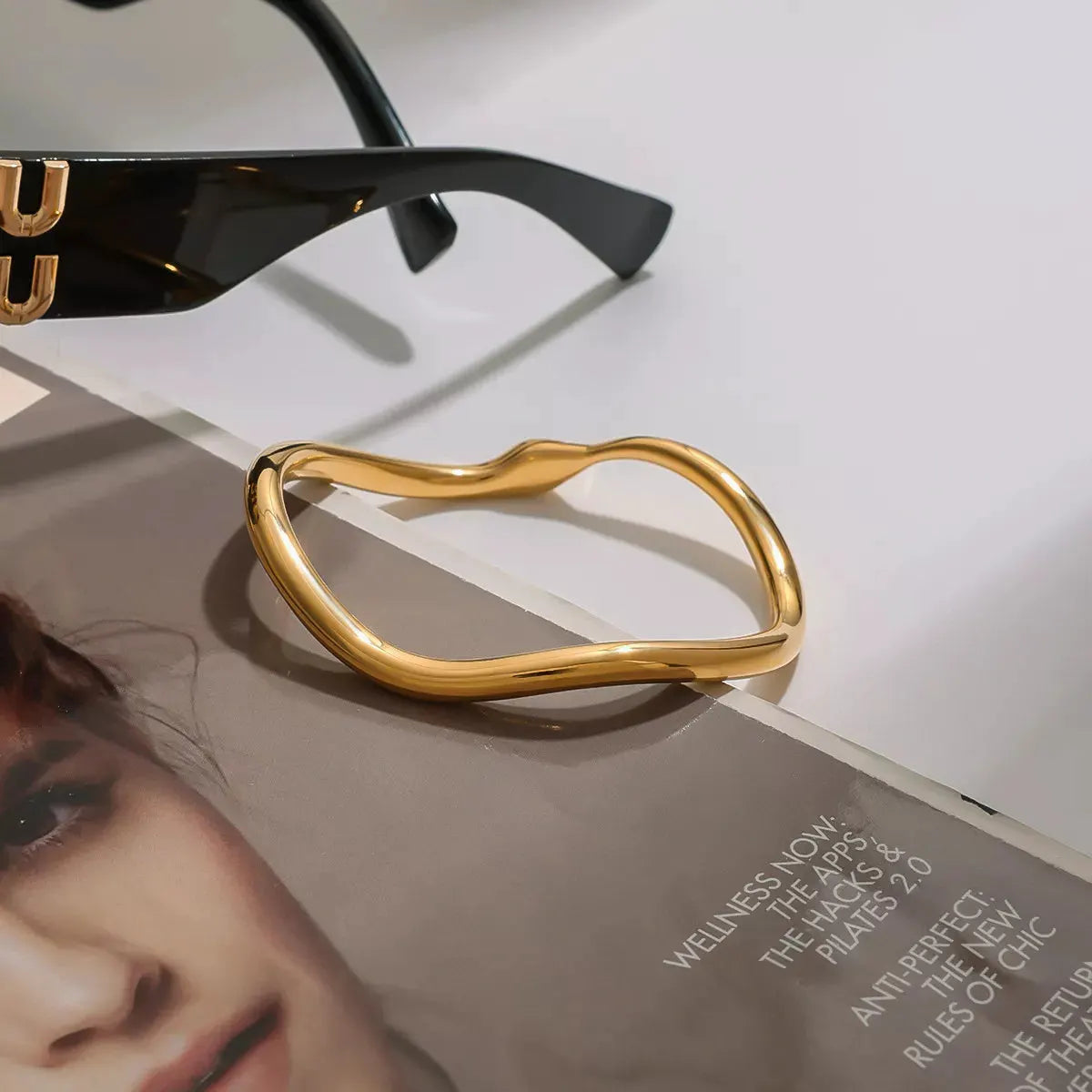 18K Gold-Plated Wave Bracelet by Partner Label