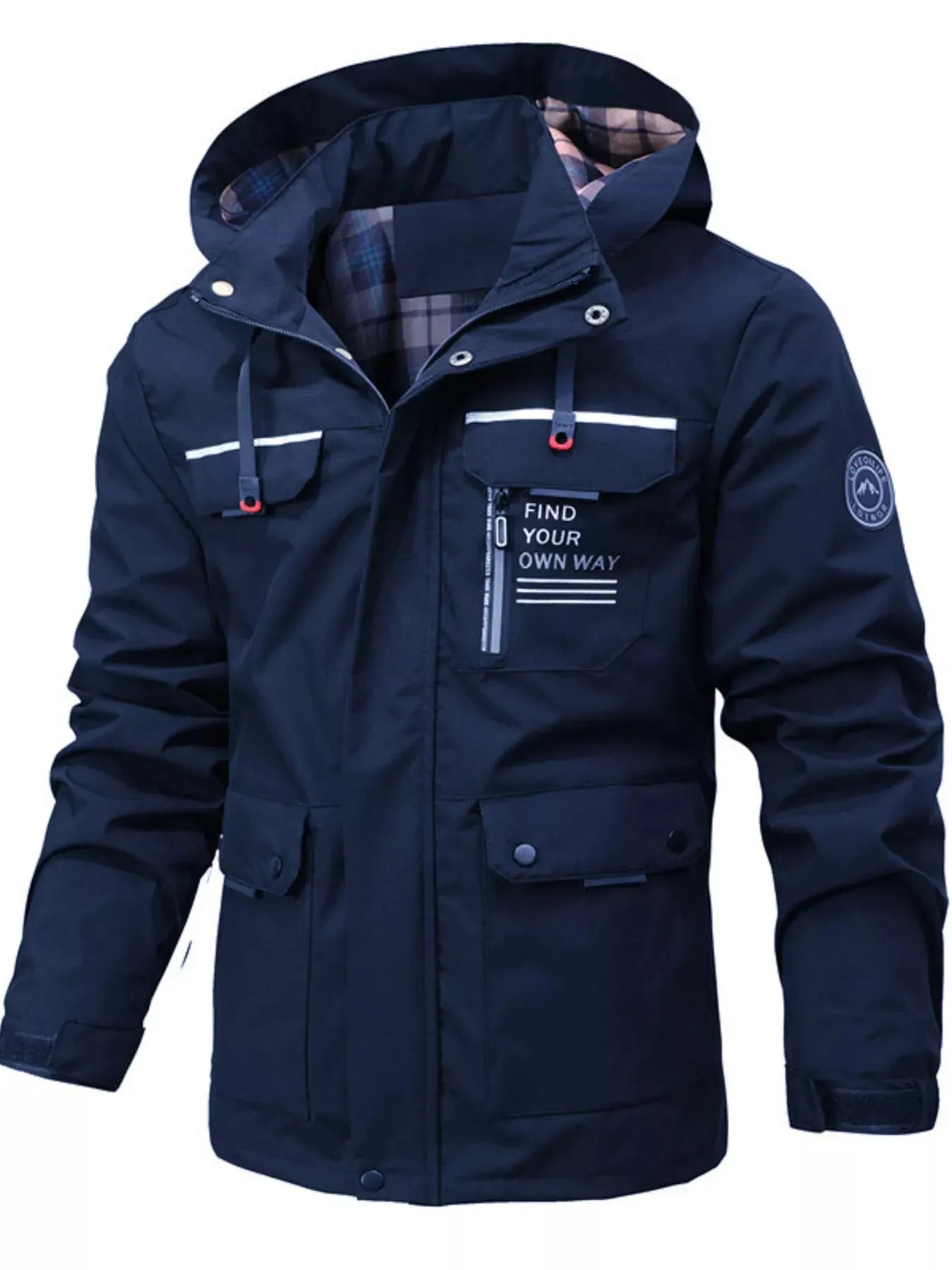 Men's Plus Size Hooded Outdoor Windproof Coat by Partner Label