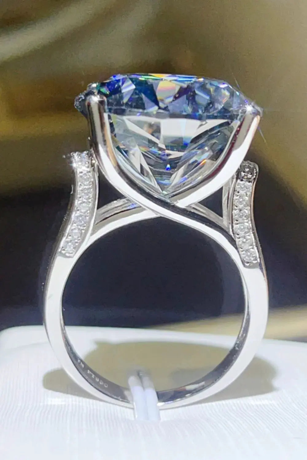 20 Carat Moissanite 925 Sterling Silver Ring by Partner Label