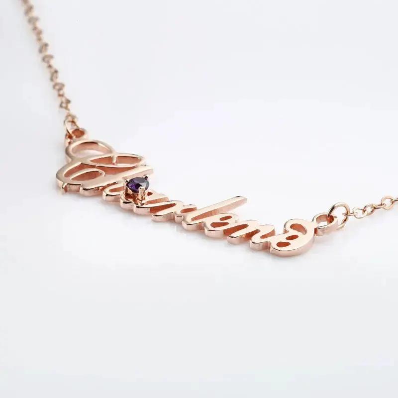 Full Silver Diamond Name Necklace by Maiden-Art