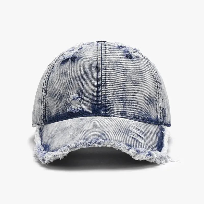 Distressed Cotton Adjustable Baseball Cap by Partner Label