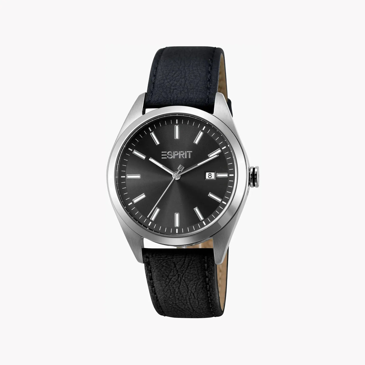 Esprit Men's Black Faux Leather Watch, Stainless Steel | Es1g202m0015 by ESPRIT