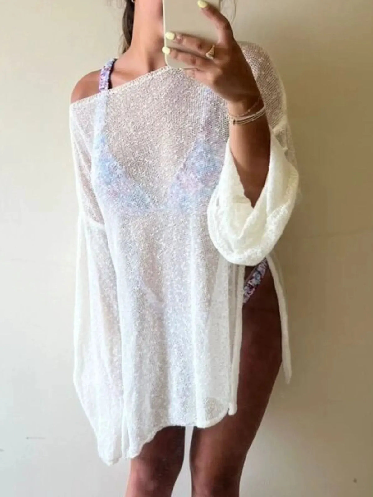 Side Slit Bell Sleeves Cover-Up by Partner Labels