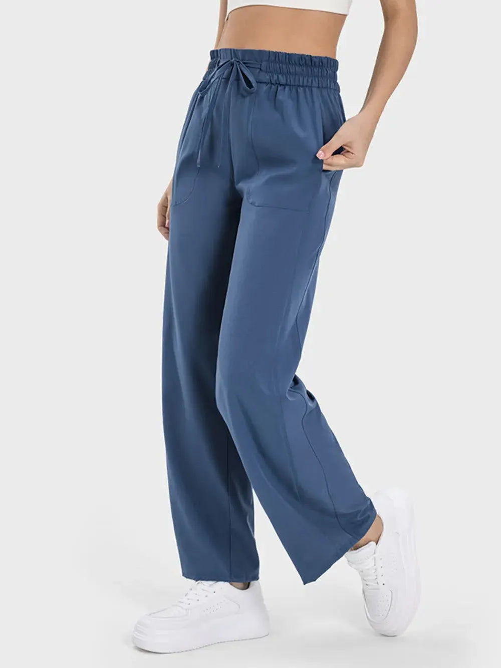 Millennia Drawstring Pocketed Active Pants by Millennia