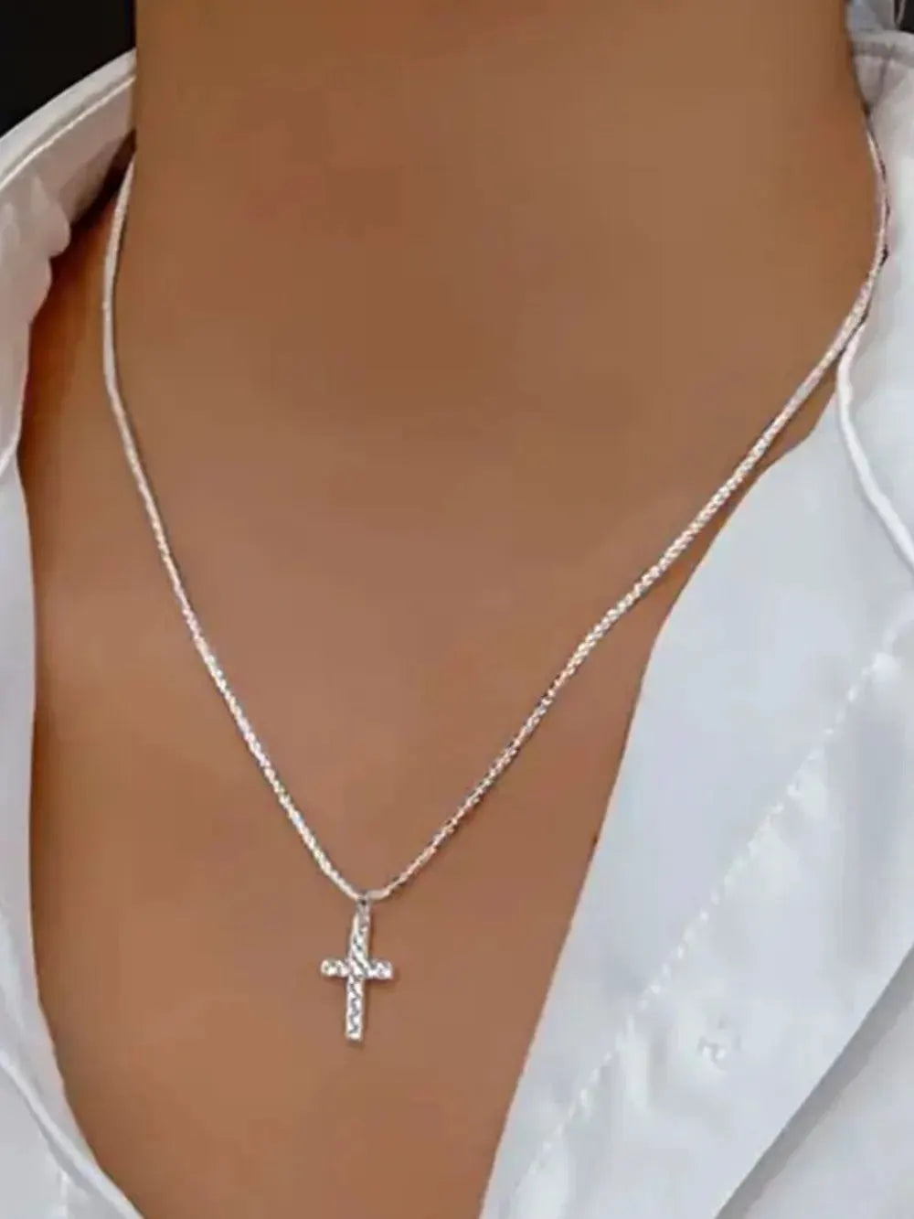 925 Sterling Silver Cross Necklace by Partner Label