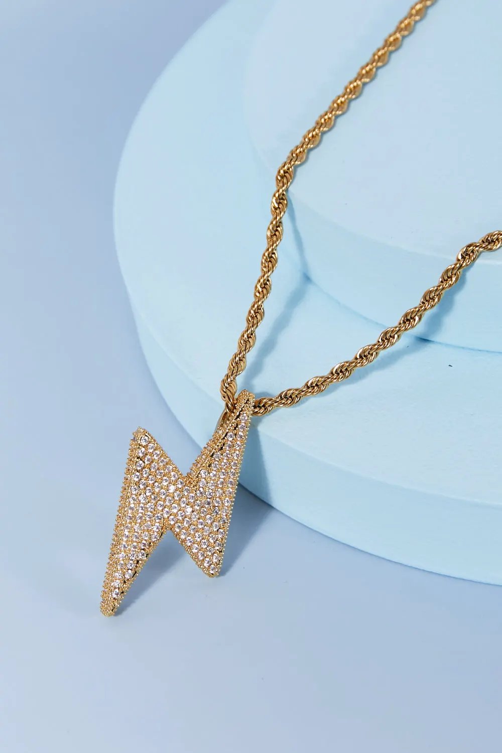 Brass Lightning Pendant Necklace by LabelPartner