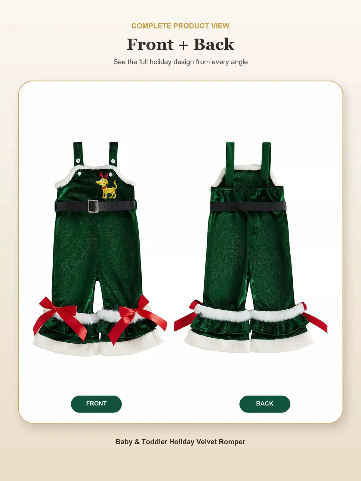 Children's Santa Baby Velvet Christmas Overalls by Trendsi