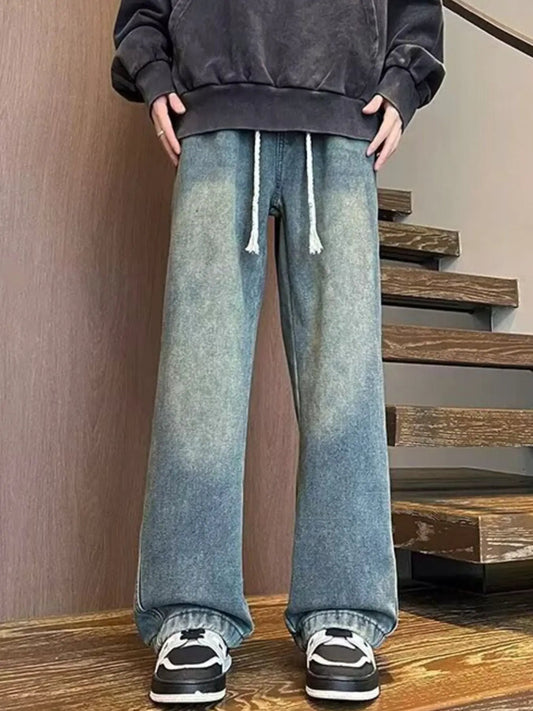 Men's Full Size Washed Wide Leg Jeans Plus Size by Partner Label