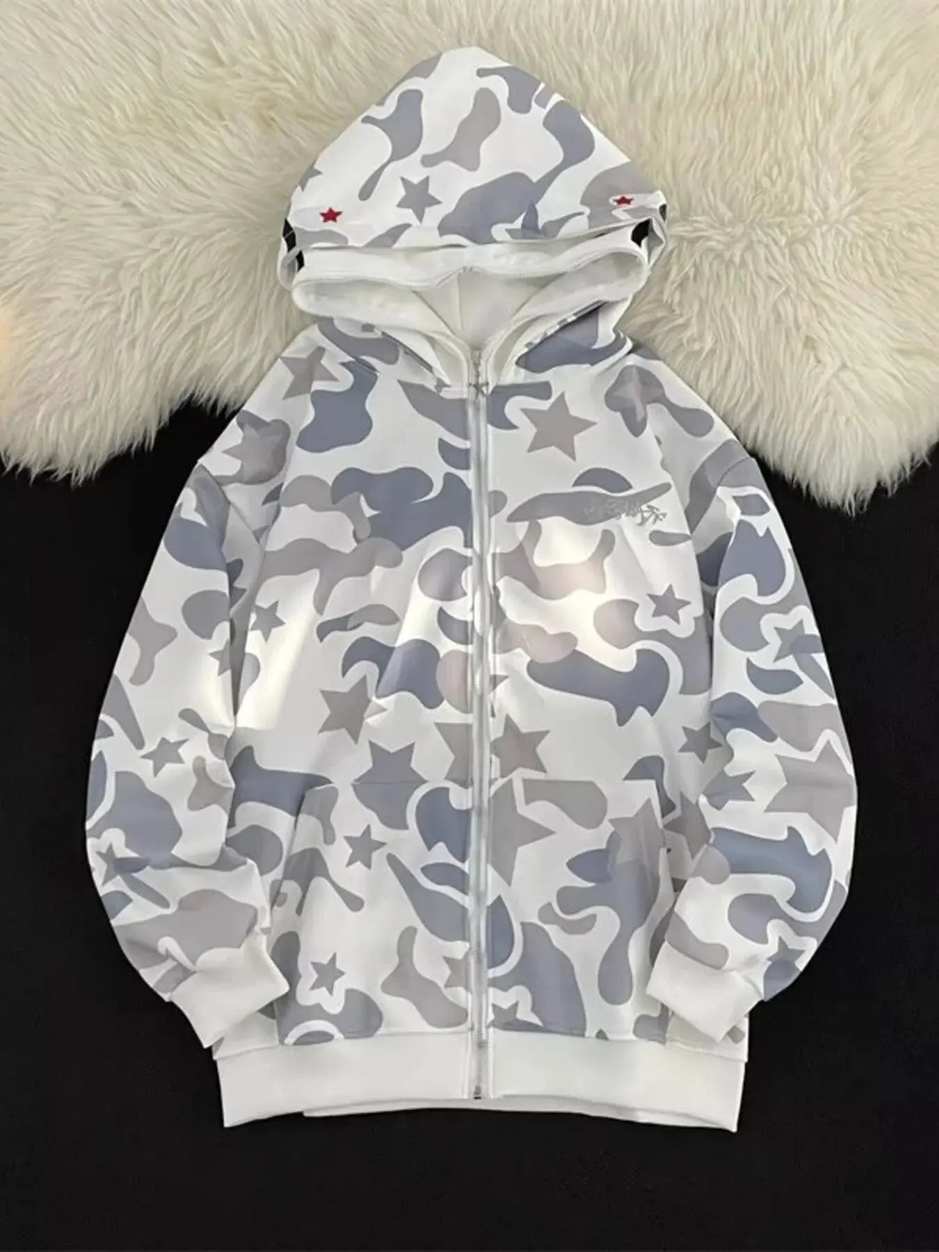 Men's Camo Print Zip-Up Hoodie by Partner Label