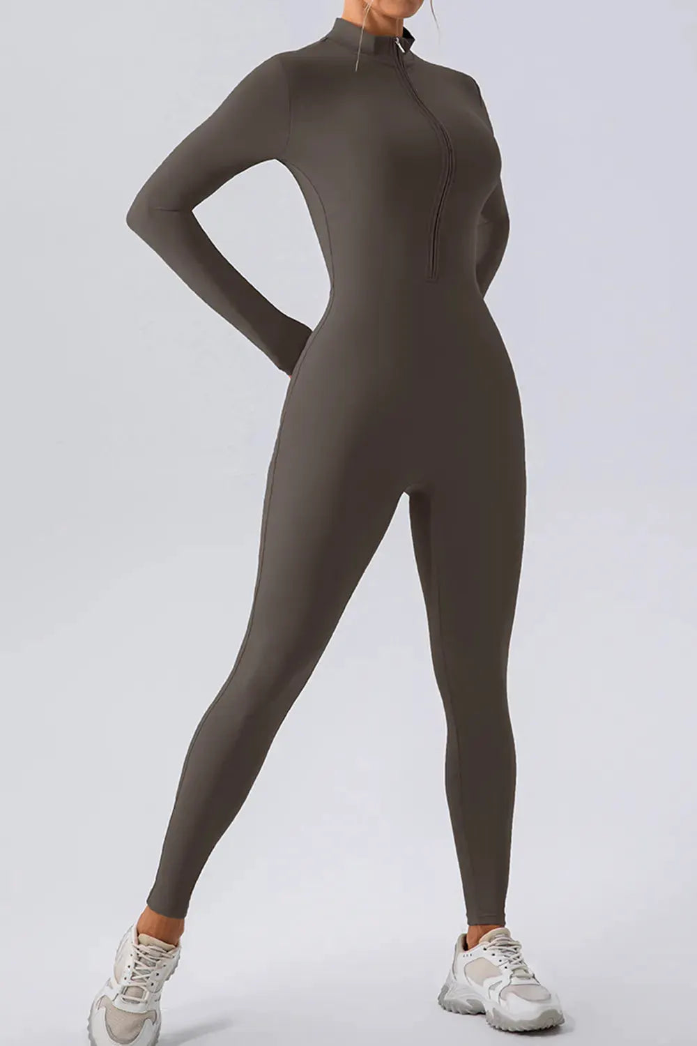 Half Zip Mock Neck Active Jumpsuit by Partner Label