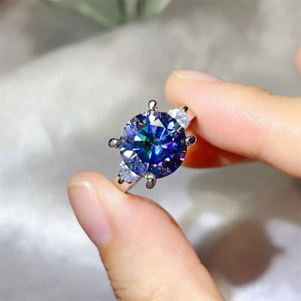 5 Carat Moissanite 925 Sterling Silver Ring by Partner Label