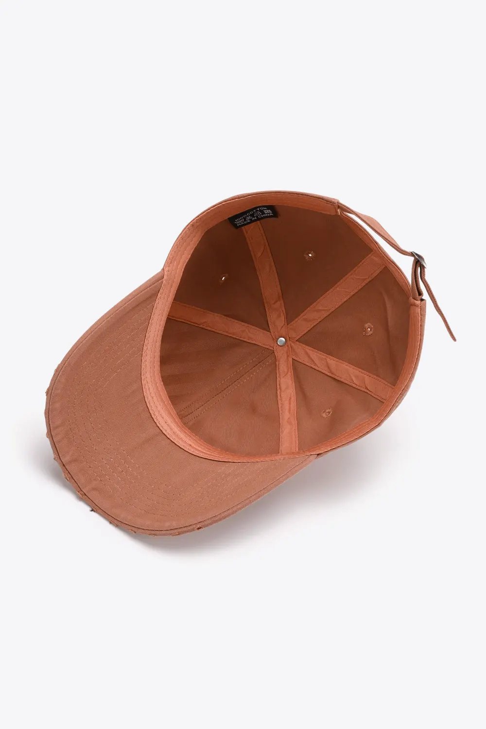 Distressed Adjustable Baseball Cap by Partner Label