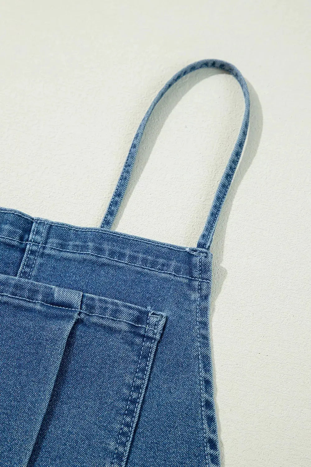 Adjustable Tie Straps Wide Leg Denim Overalls by Partner Labels
