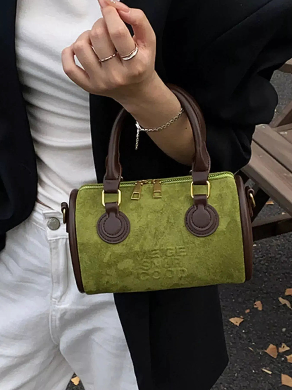 Barrel Crossbody Bag with Top Handle by Partner Label
